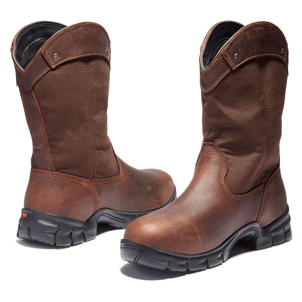 Bocanci De Muncă Timberland Barbati Maro - Pro® Excave Steel Toe Wellington - Romania - CJYTRP174